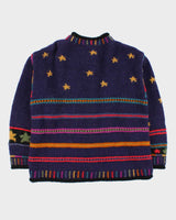 Vintage Newari Nepal Wool Icelandic Style Chunky Cardigan - S/M