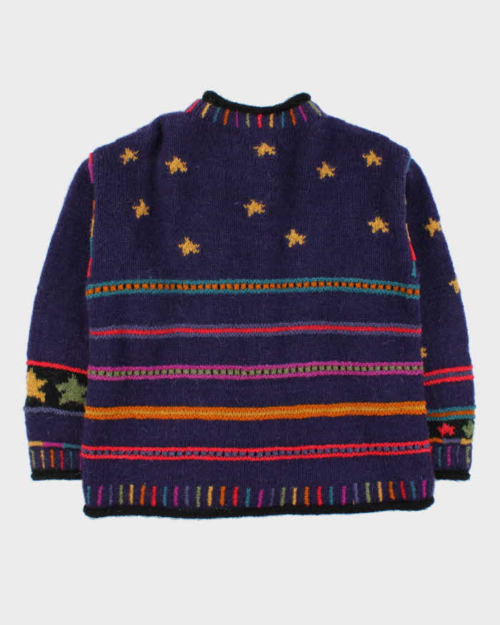 Vintage Newari Nepal Wool Icelandic Style Chunky Cardigan - S/M