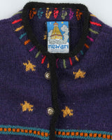 Vintage Newari Nepal Wool Icelandic Style Chunky Cardigan - S/M