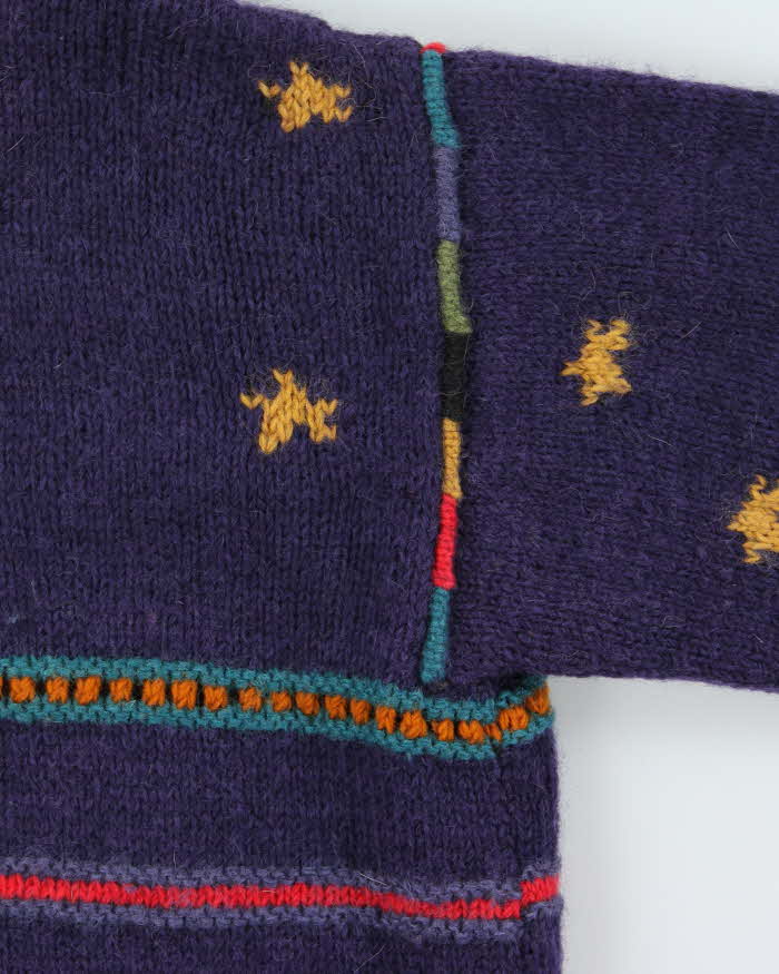 Vintage Newari Nepal Wool Icelandic Style Chunky Cardigan - S/M