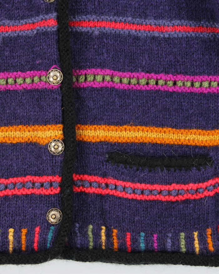 Vintage Newari Nepal Wool Icelandic Style Chunky Cardigan - S/M