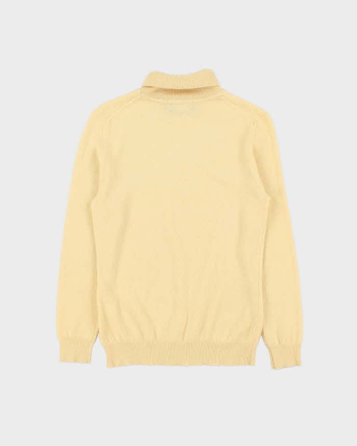 Vintage KNC Femme Butter Yellow Cashmere Roll Neck Jumper - M