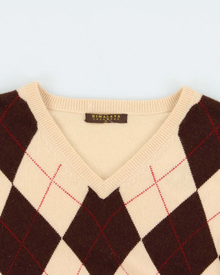 Vintage Himalaya Cashmere V-neck Jumper - S