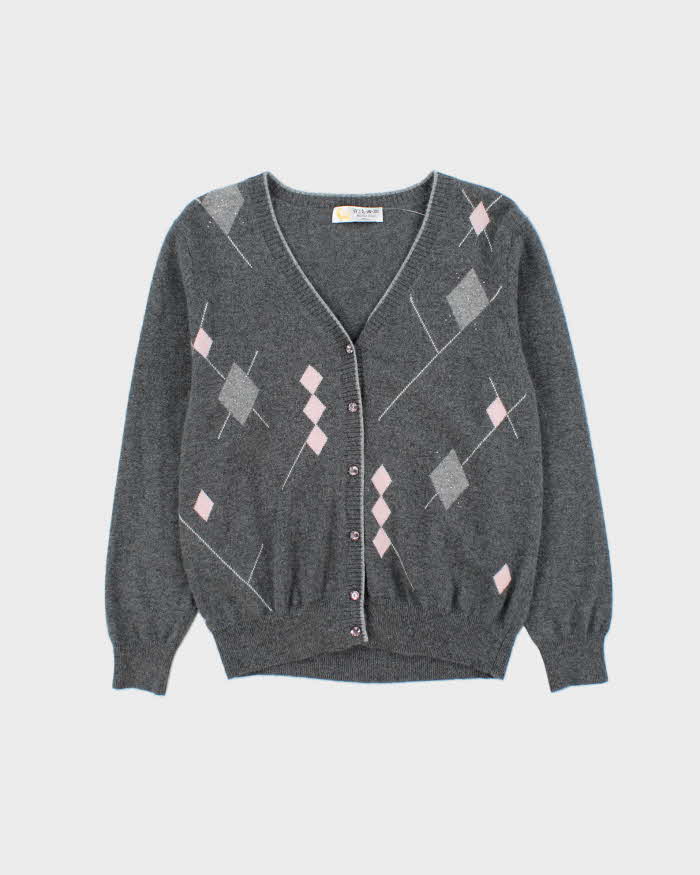Vintage Baichun Cashmere Rhinestone Cardigan - S