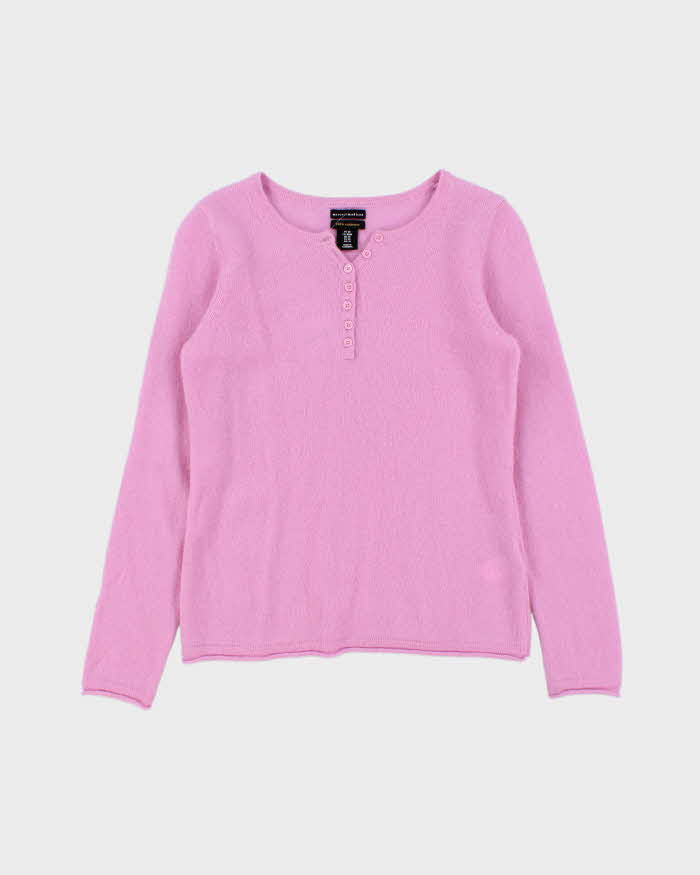 Vintage Mercer &amp; Madison Cashmere Quarter Button Jumper - M
