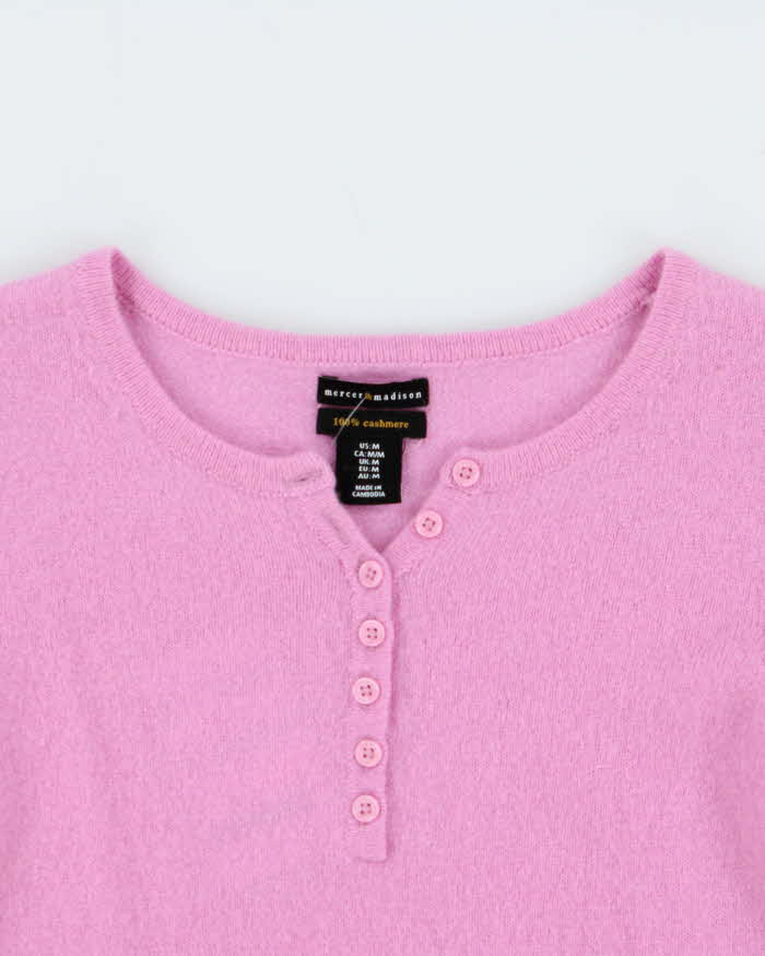 Vintage Mercer &amp; Madison Cashmere Quarter Button Jumper - M