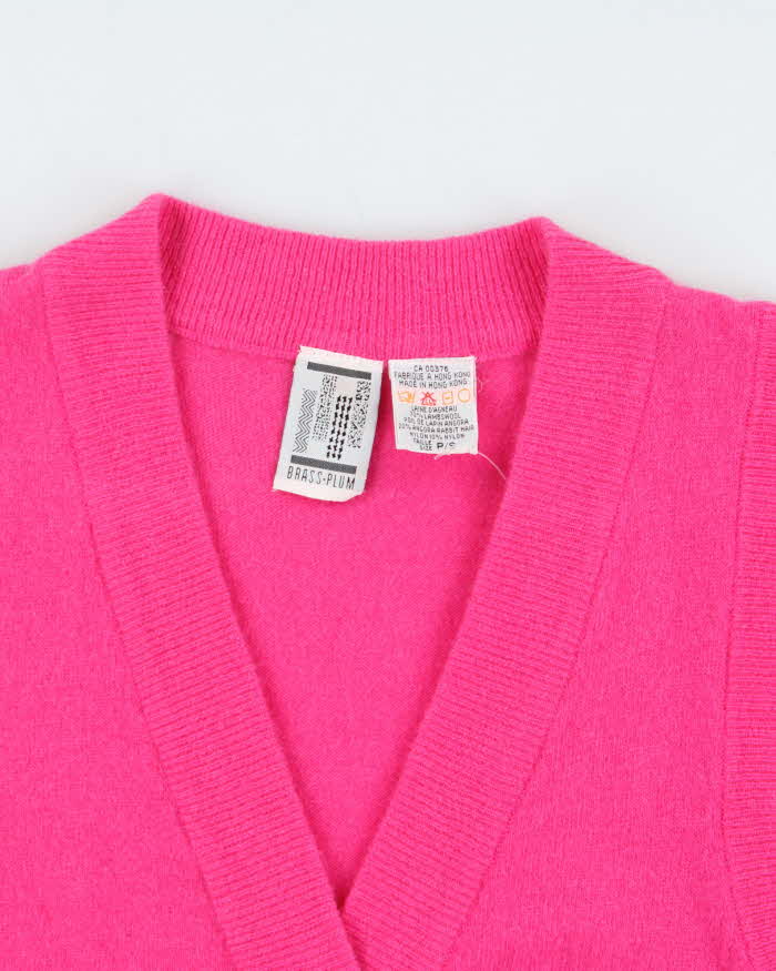 Vintage Brass Plum Wool & Angora Button-up Tank Knit - S