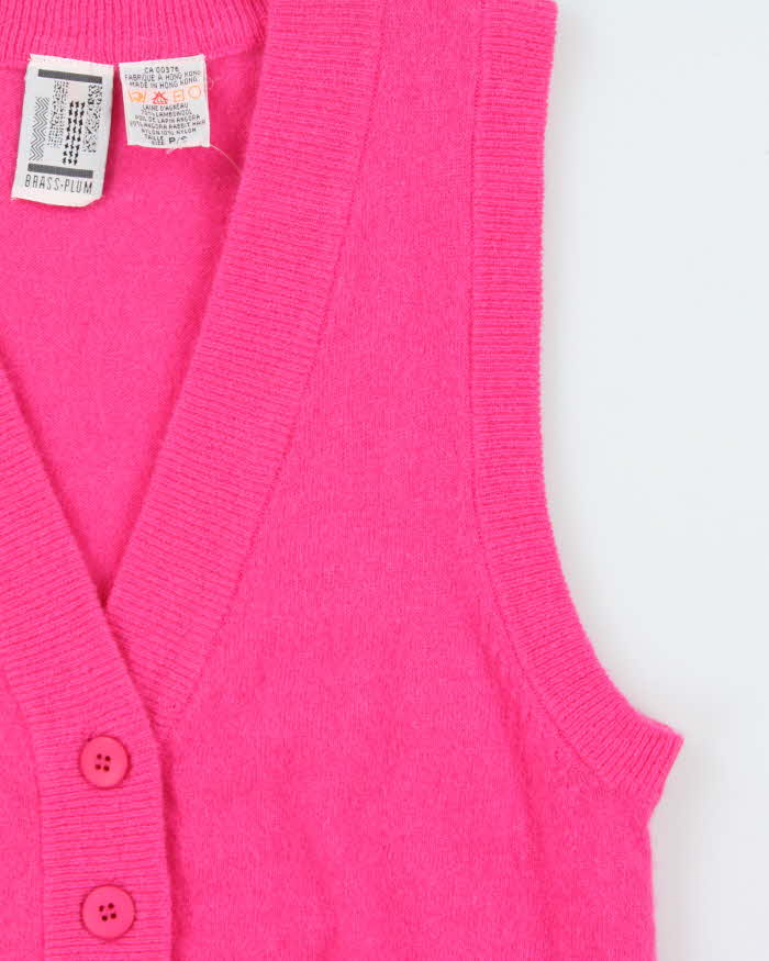 Vintage Brass Plum Wool &amp; Angora Button-up Tank Knit - S