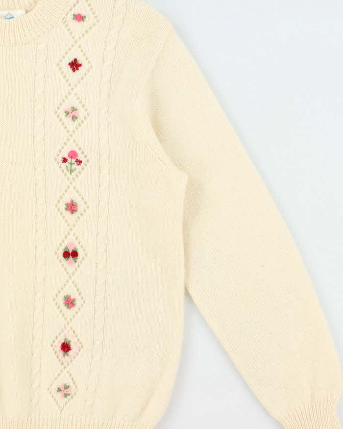 Vintage Snowy Peak Wool & Mohair Jumper - M
