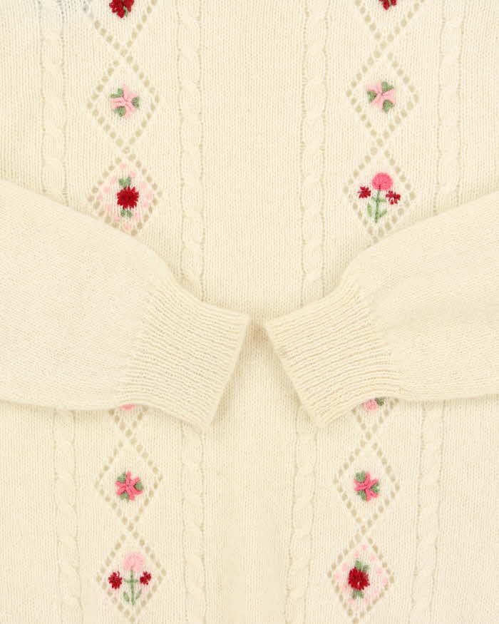 Vintage Snowy Peak Wool & Mohair Jumper - M