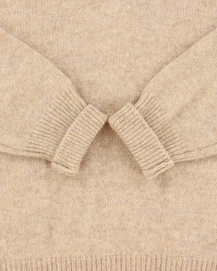 Vintage 1990s Speckled Wool Hand Knit Oversized Women's Crewneck Jumper - M