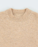 Vintage 1990s Speckled Wool Hand Knit Oversized Women's Crewneck Jumper - M