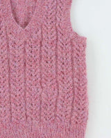 Vintage 1990s Women's Hand Knit Cable Mohair Wool Chunky Sweater Vest - XS