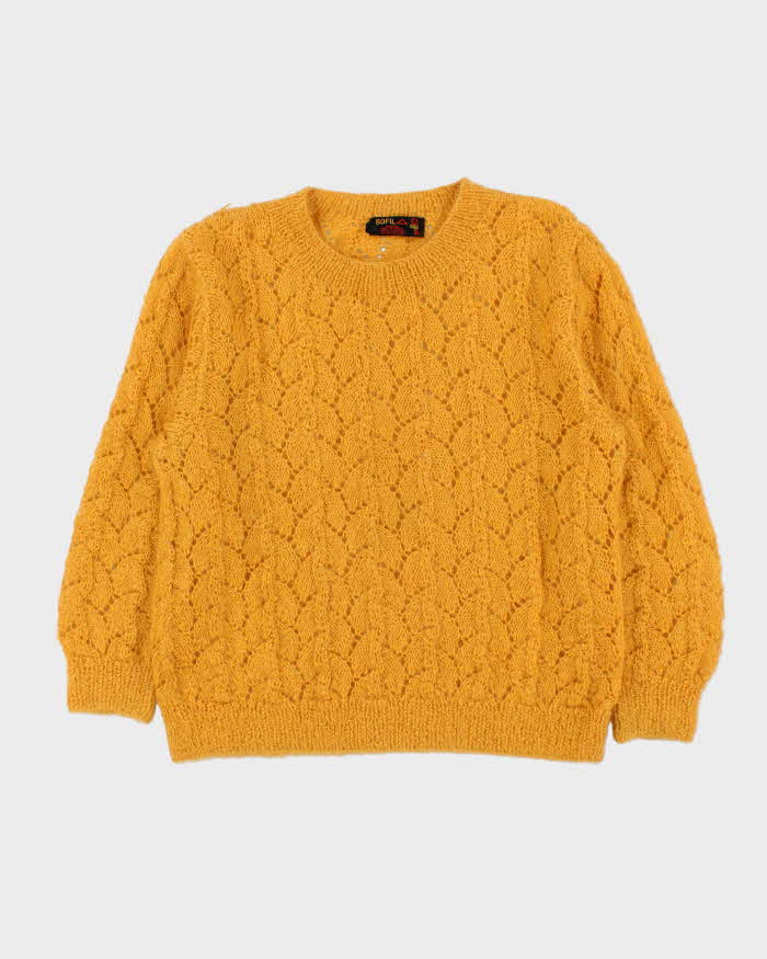 Vintage 1980s Sofil Hand Knit Mohair Wool Women's Crewneck Jumper - M