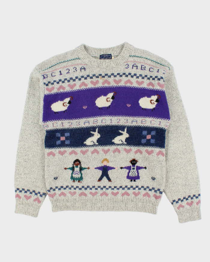 Vintage 1990s Woolrich Wool Patterned Women's Knit Jumper - L