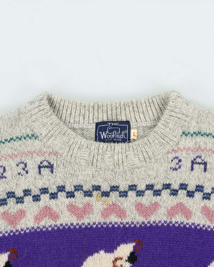 Vintage 1990s Woolrich Wool Patterned Women's Knit Jumper - L