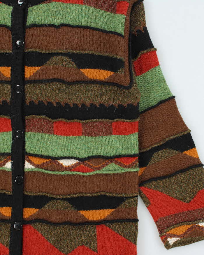 Vintage 1990s Sidrik's Baby Alpaca Women's 3D Knit Cardigan - L