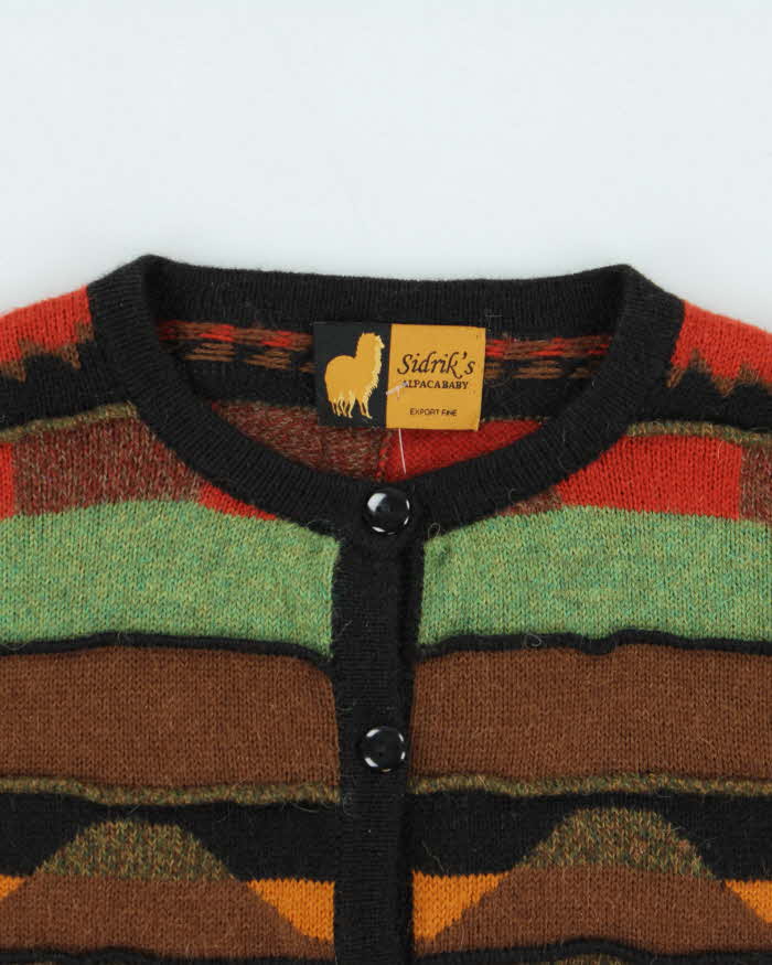 Vintage 1990s Sidrik's Baby Alpaca Women's 3D Knit Cardigan - L