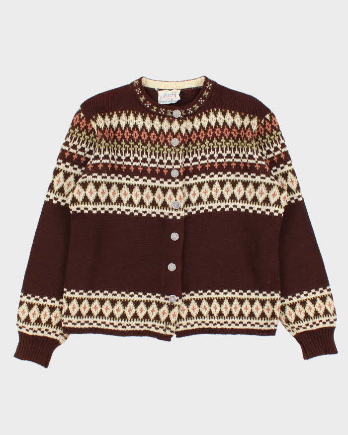 Vintage 60s Jerslid Swis Knit Cardigan - L