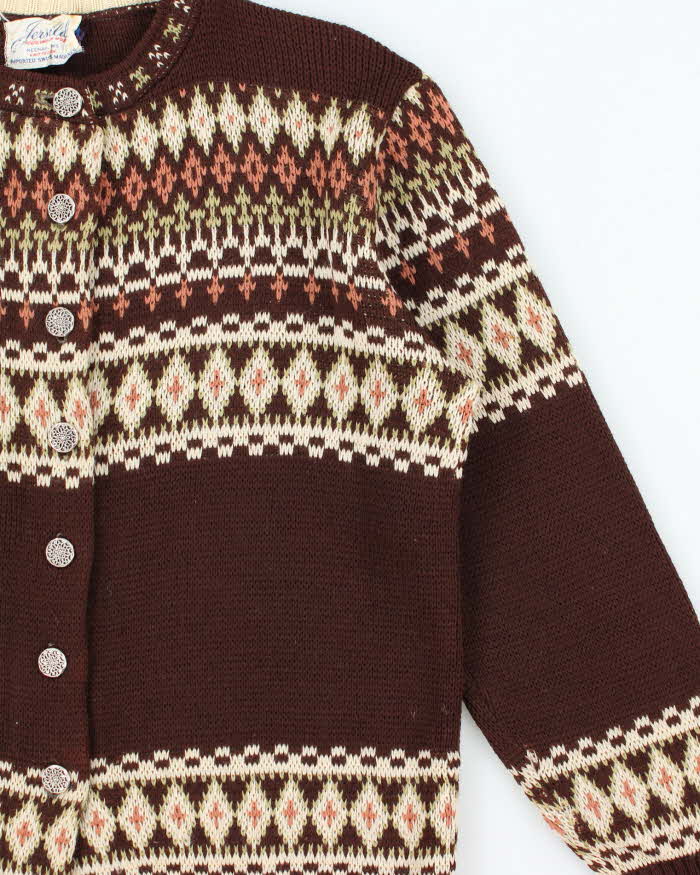 Vintage 60s Jerslid Swis Knit Cardigan - L