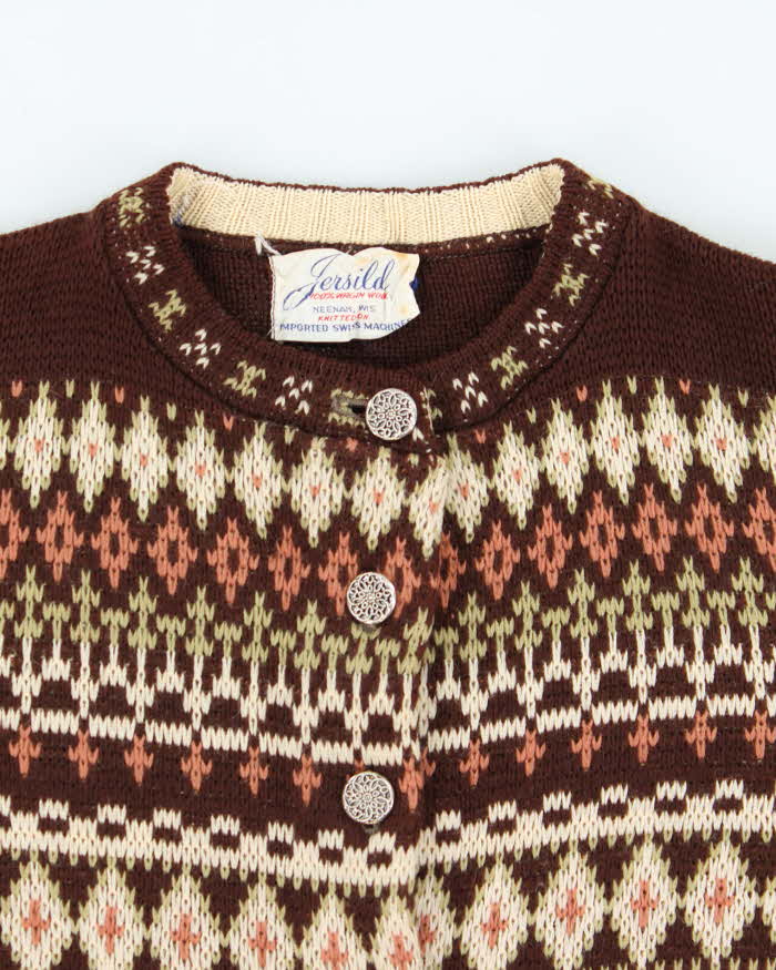 Vintage 60s Jerslid Swis Knit Cardigan - L