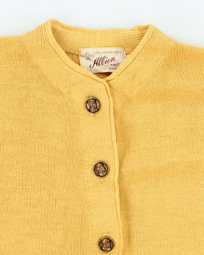 Vintage 50s 60s Albion Knit Wool Cardigan - L