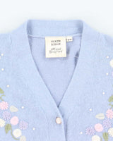 Vintage South Lodge Embroidered Angora Blend Cardigan - S/M