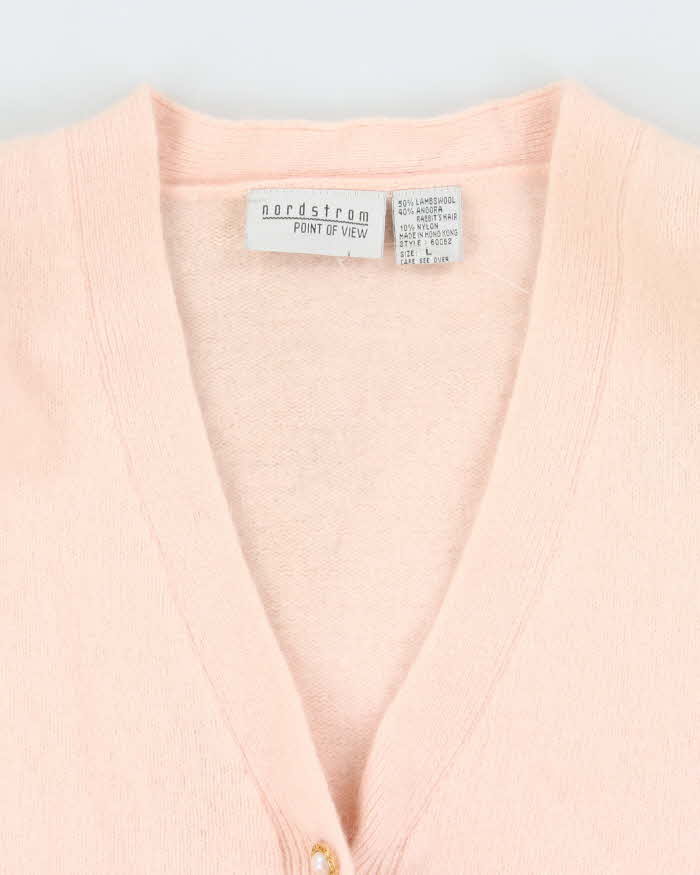 Vintage 80s Nordstrom Angora &amp; Wool Blend Cardigan - L