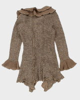 Vintage Y2k 00s Dress Barn Ruffle Long Cardigan - L