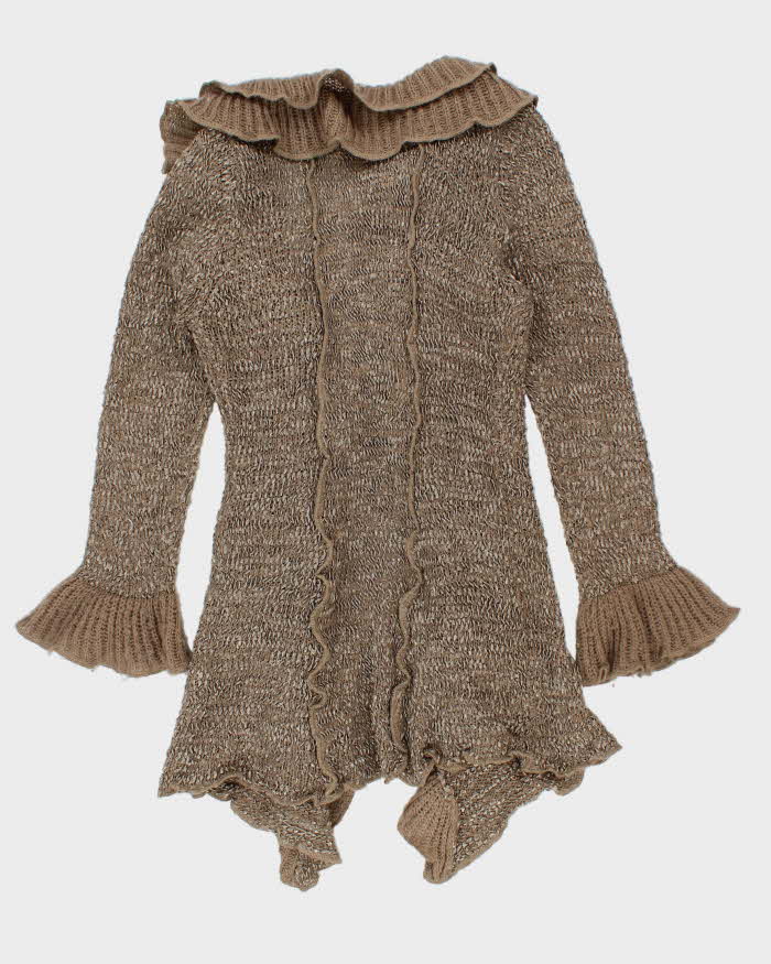 Vintage Y2k 00s Dress Barn Ruffle Long Cardigan - L