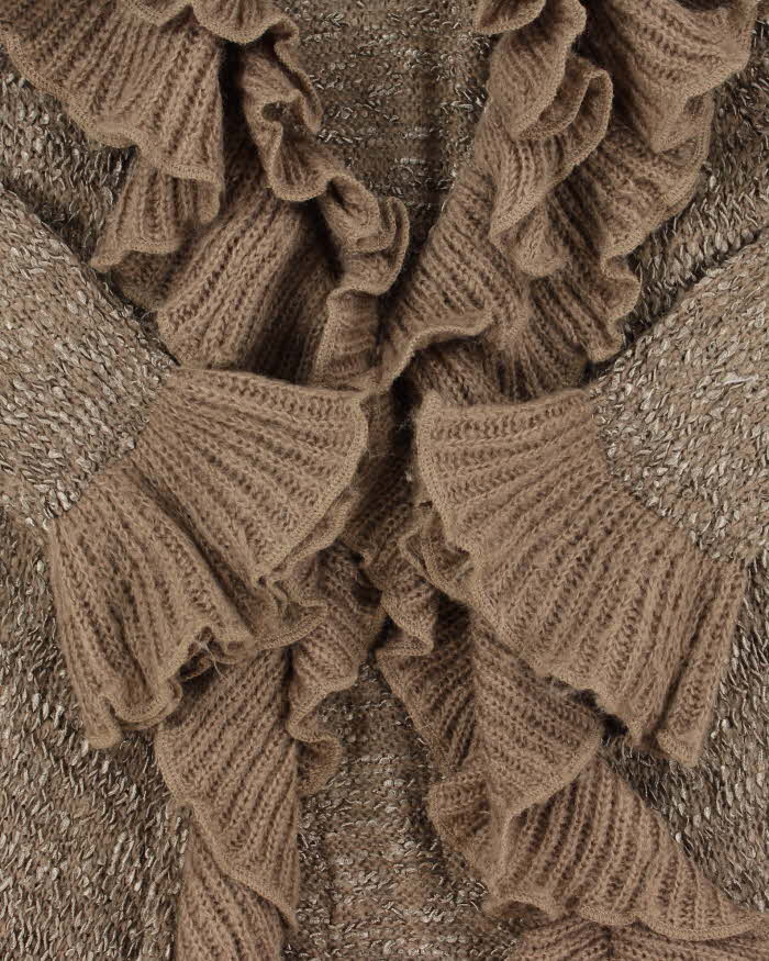 Vintage Y2k 00s Dress Barn Ruffle Long Cardigan - L