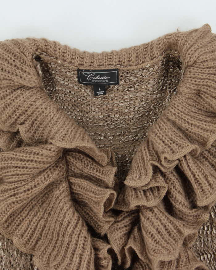 Vintage Y2k 00s Dress Barn Ruffle Long Cardigan - L