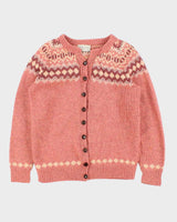 Vintage 1970s Cottage Craft Fair Isle Wool Women's Knit Cardigan - L