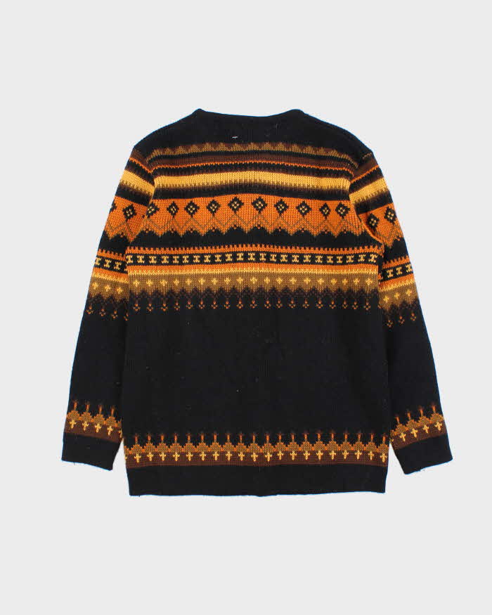 Vintage 1970s Norvyk Ren Dale Women's Nordic Wool Ski Cardigan - S