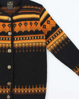 Vintage 1970s Norvyk Ren Dale Women's Nordic Wool Ski Cardigan - S