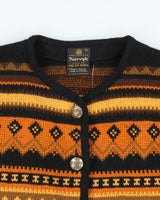 Vintage 1970s Norvyk Ren Dale Women's Nordic Wool Ski Cardigan - S