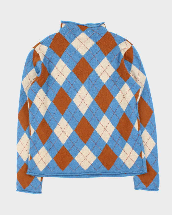 Vintage 00s J. Crew Argyle Wool Jumper - M