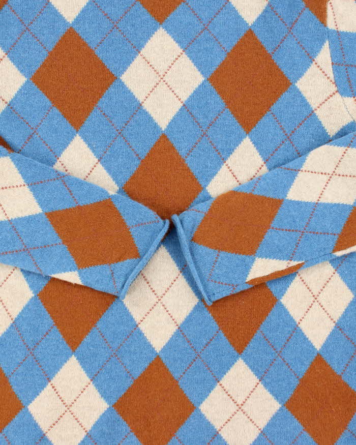 Vintage 00s J. Crew Argyle Wool Jumper - M