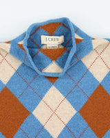 Vintage 00s J. Crew Argyle Wool Jumper - M