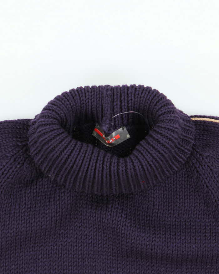Vintage AW2001 Prada Sport Women's Chunky Wool Ribbed Roll Neck