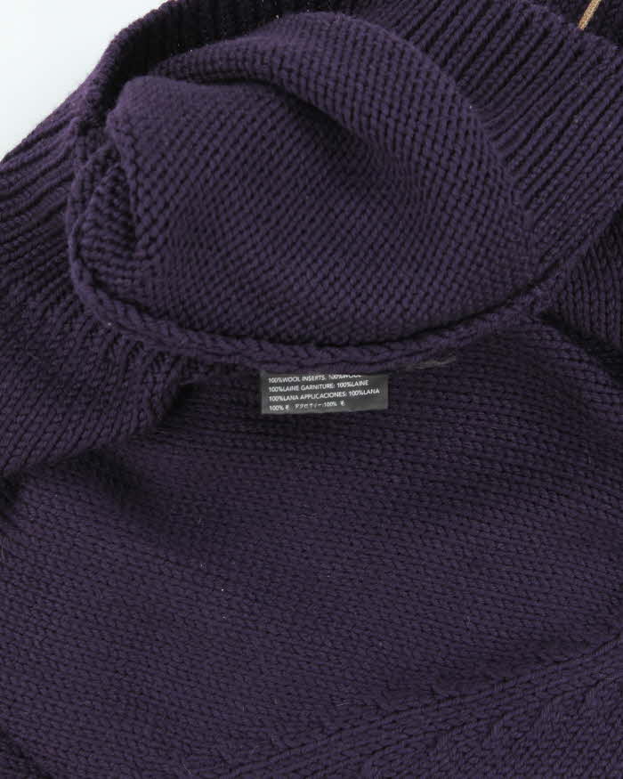 Vintage AW2001 Prada Sport Women's Chunky Wool Ribbed Roll Neck