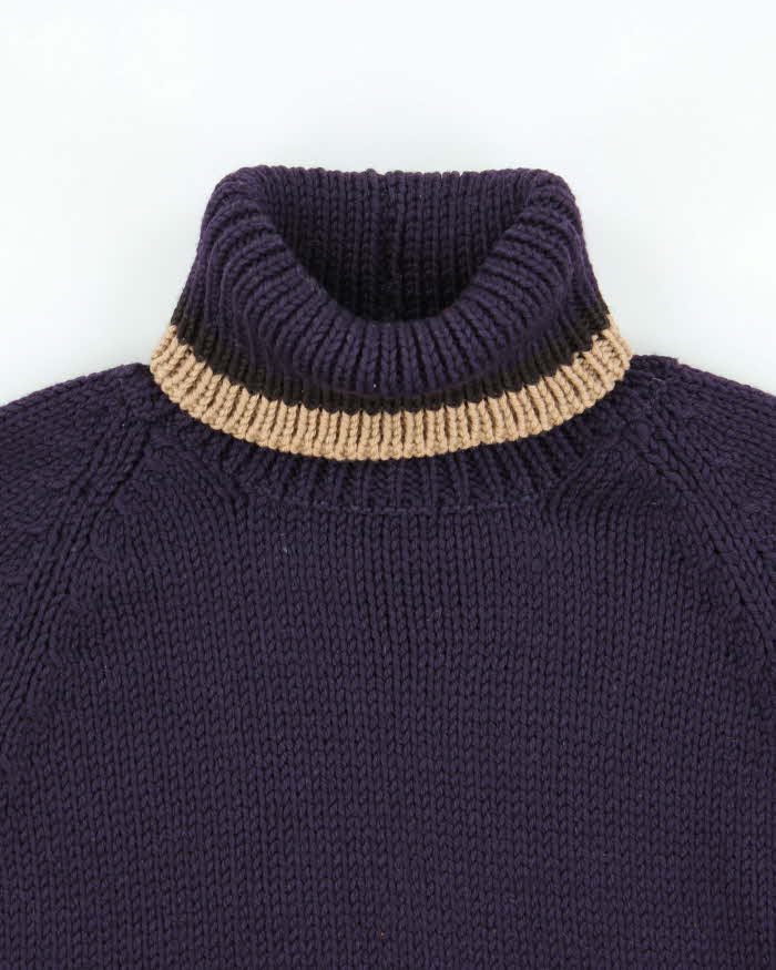 Vintage AW2001 Prada Sport Women's Chunky Wool Ribbed Roll Neck