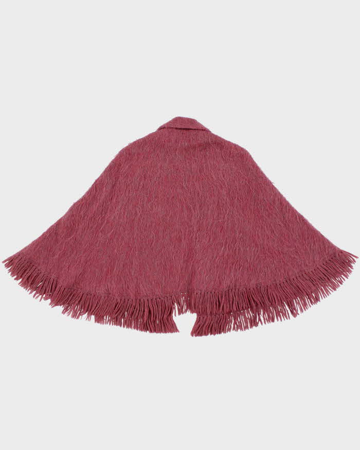 Vintage 1960s Andrew Stewart Scottish Mohair Wool Knit Women's Cape - M