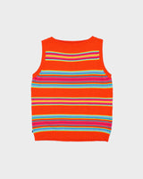 Vintage 1990s Ralph Lauren Stripe Boat Neck Sleeveless Knit Jumper - M