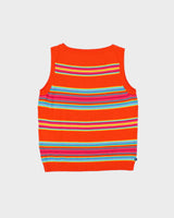 Vintage 1990s Ralph Lauren Stripe Boat Neck Sleeveless Knit Jumper - M