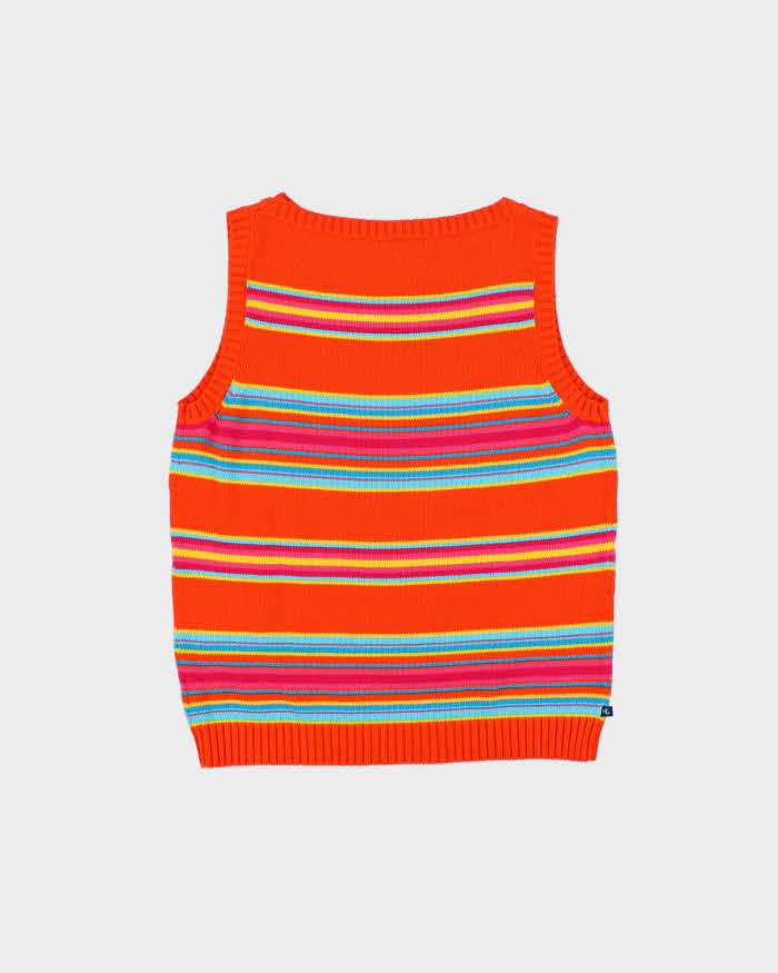 Vintage 1990s Ralph Lauren Stripe Boat Neck Sleeveless Knit Jumper - M