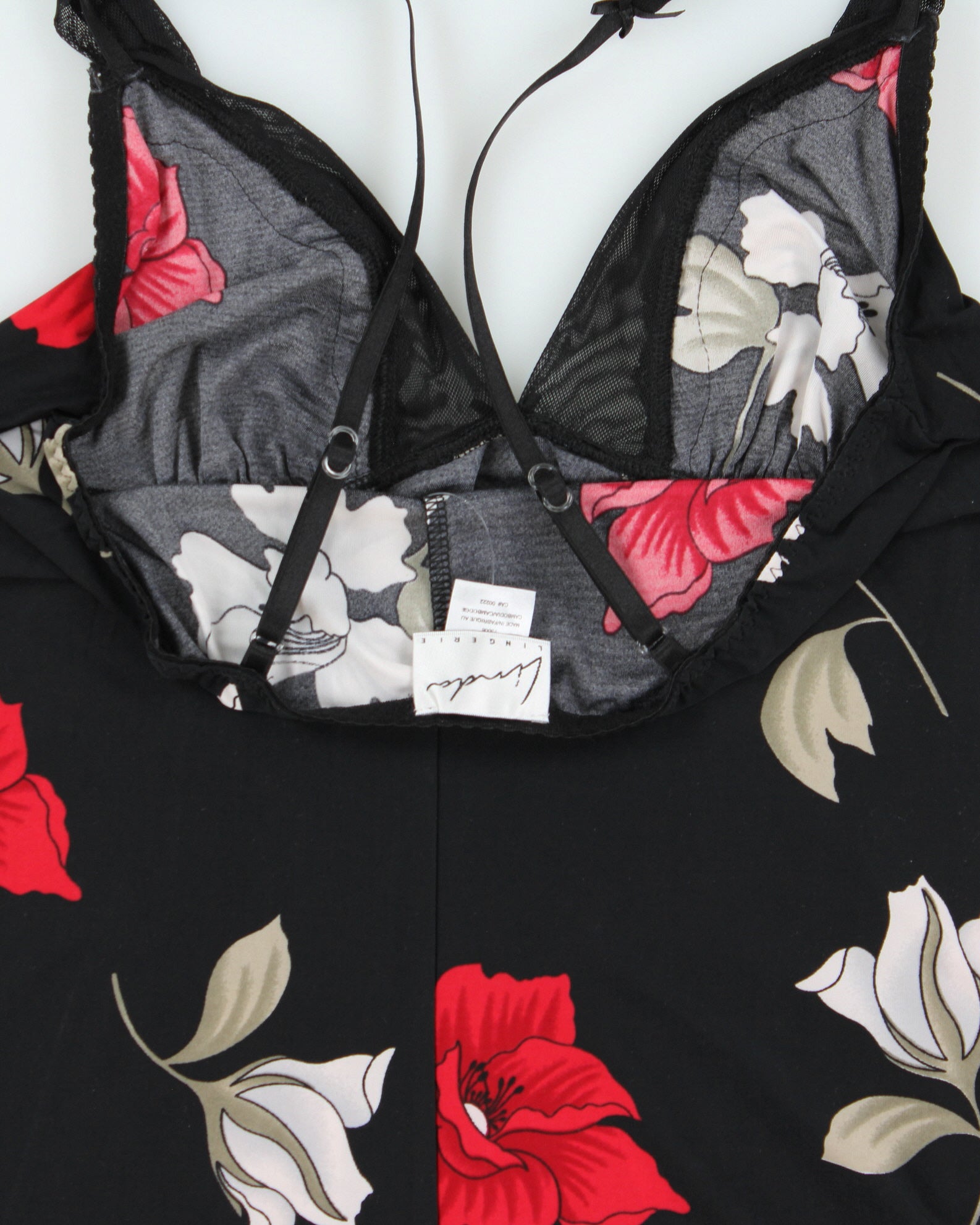 Vintage Y2K 00s Black Floral Slip Dress - S