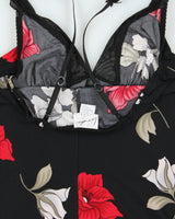 Vintage Y2K 00s Black Floral Slip Dress - S