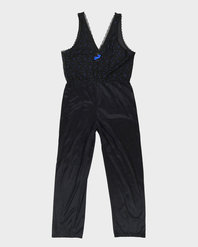 Vintage 1980s Black Lingerie Jumpsuit - M