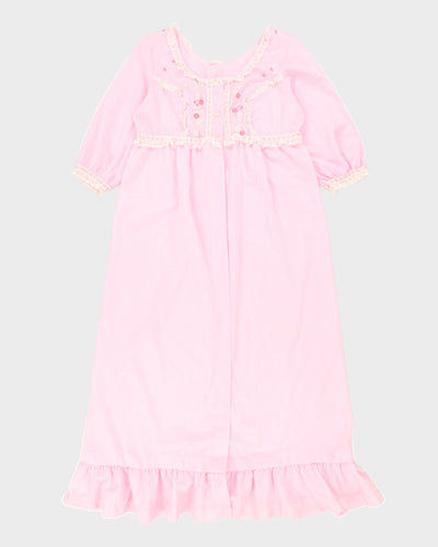 Vintage 70s Chardin Pink Floral Nightgown - L